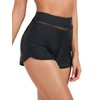 RELLECIGA Women's Black High Waisted Swim Board Shorts Boyshorts Bathing