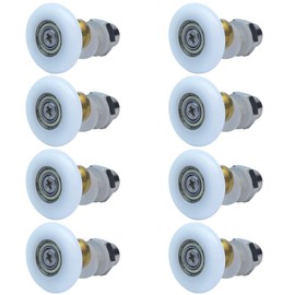 AKORD 8PCS Shower Door Rollers, 27mm Diameter for The Bathroom Glass Sliding Door Pulleys/Runners/Wheels, White