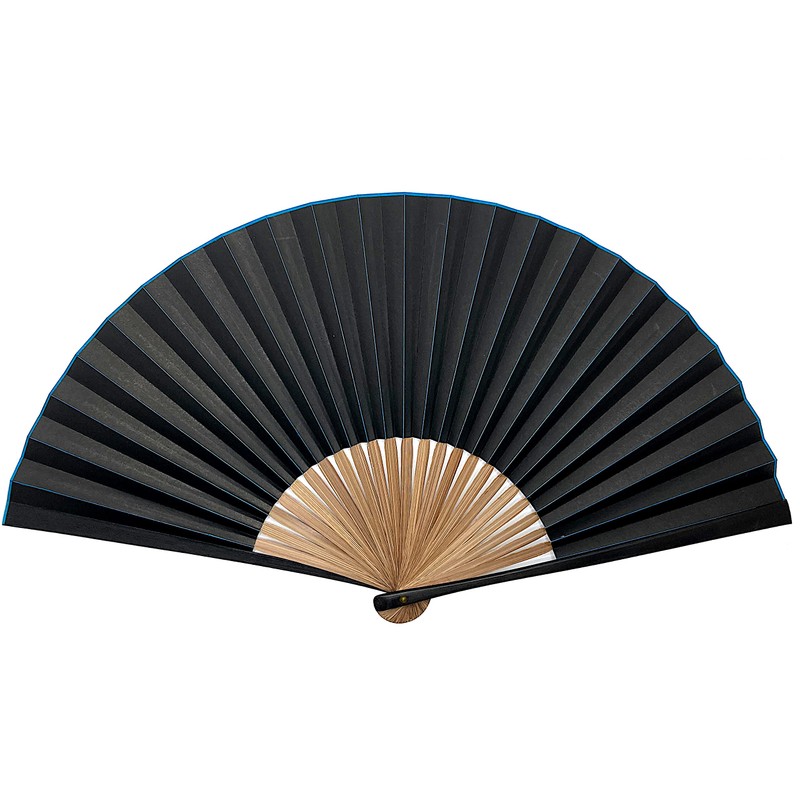 Hanakanzashi Men's Folding Fan, Lacquered Side, Paper Fan, Fan Case,