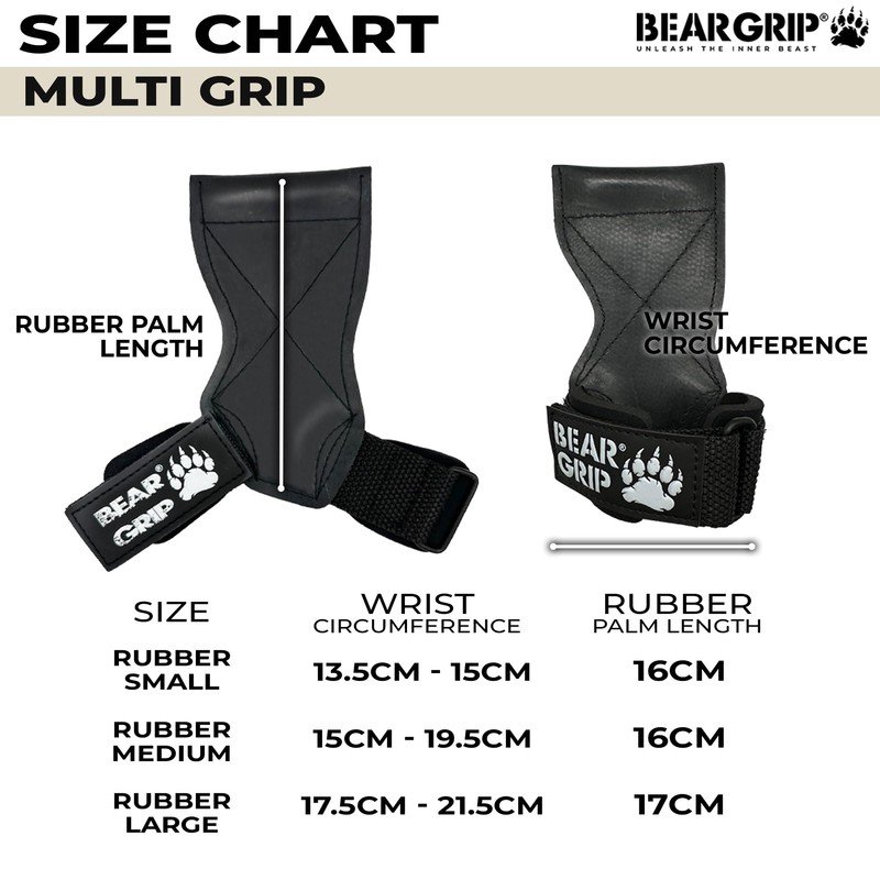 BEAR GRIP Multi Grip Straps/Hooks, Premium Heavy duty weight lifting