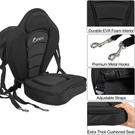 UPWELL Thickened Kayak Seat, Paddle Board Seat with Back Support for Kayak, Canoe, Sup Kayak Accessories, Black