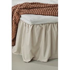 Jotex Zack Valance Bed Skirt, 100% High-Quality Organic Cotton, Height 45 cm, Beige, 160 x 200 cm