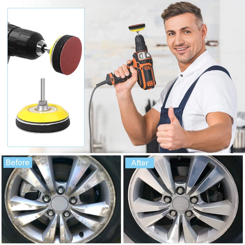 3 Inch 200 Pcs Sanding Discs Pad Kit for Drill