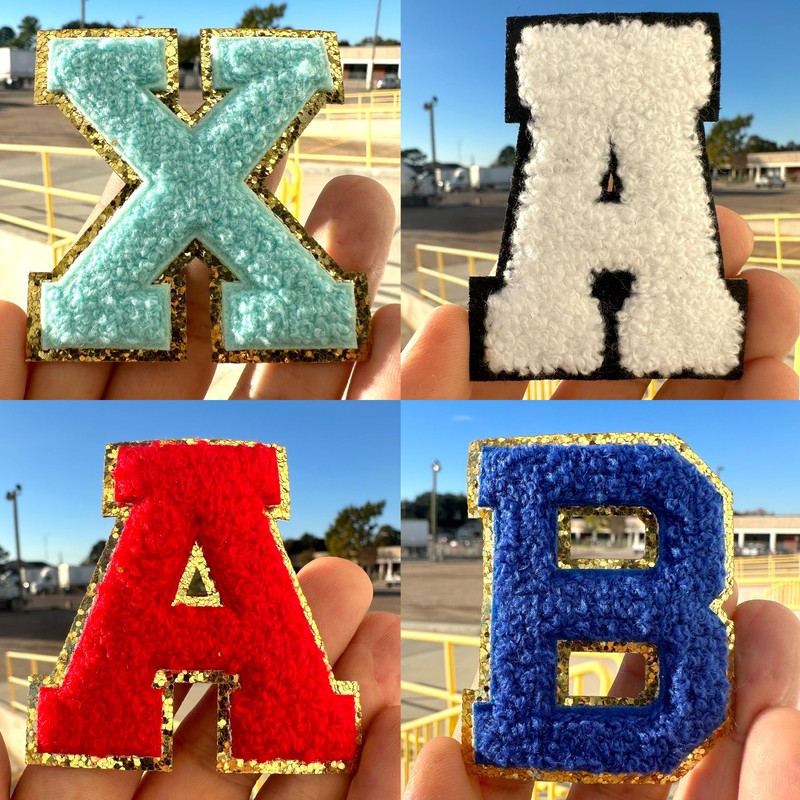 Iron On Chenille Letter Patch 2.5 Inch A-Z Alphabet Varsity
