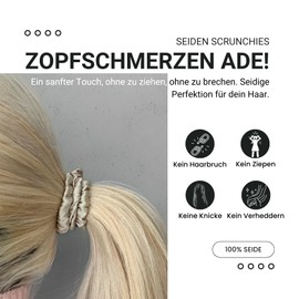 HAARallerliebst® 4er-Set 100% dünne Seide Scrunchie Haargummis mit Pappschachtel, Haargummi für jeden Tag, Haarpflege Scrunchies, ohne Haarschäden (braun schwarz beige, dünn)