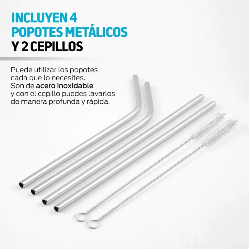 Termo De Acero Inoxidable Vaso Termico Doble Pared 2 Piezas