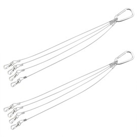 CHENJIN 2PCS Stainless Steel Plant Grow Light Hanging Rope Silver 1.5x350mm Wire Rope Hanger for Flower Pots Light Emitting Diode Grow Light Aquarium Light Hanging Rope Holder