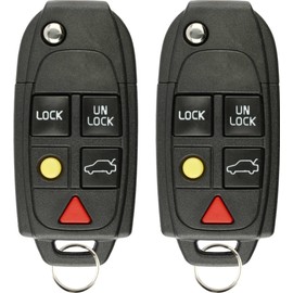 KeylessOption Keyless Entry Remote Control Uncut Blank Car Ignition Key Fob Replacement for LQNP2T-APU (Pack of 2)