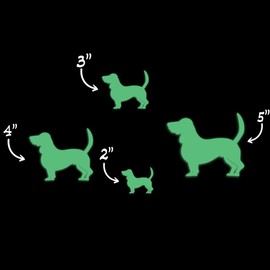 Bassett Hound Dog Silhouette Glow in The Dark Sticker Decal for Phone Tablet Laptop Car Truck Window | 4" Sticker | Orange