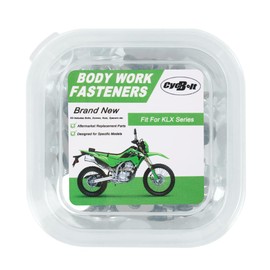 CYCBOLT 70PCS Dirt Bike Body Bolt Kit Fit for KMX 200 KMX 125 KLX250S KLX450R KLX400R KLX300R KLX650 KLX300 KLX250 KLX230 KLX150 KLX140RL KLX140L KLX125 KLX110 Bodywork Screws Bolts Fasteners Kit