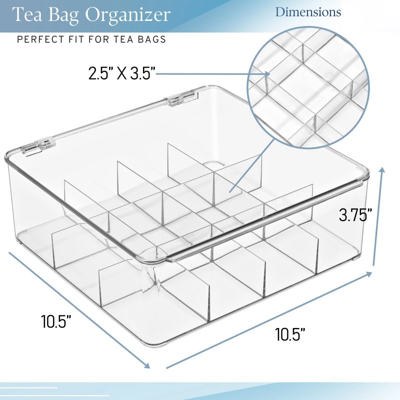 Sorbus Tea Bag Organizer, Stackable Tea Bag Storage with 12