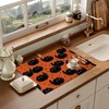 Cute Fat Cat Dish Drying Mat for Kitchen Counter Microfiber