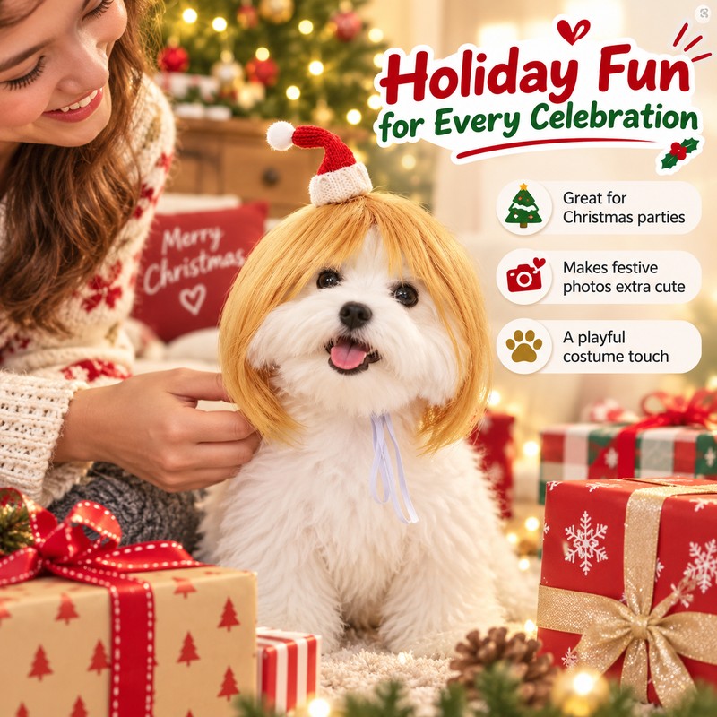 Pet Wig for Cats & Dogs – DIY-Trimmable Curly or