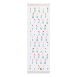 Contex 50378-002 Face Towel, Cloth Clean, Border Rabbit, Pink, Approx. 13.0 x 39.4 inches (33 x 100 cm)