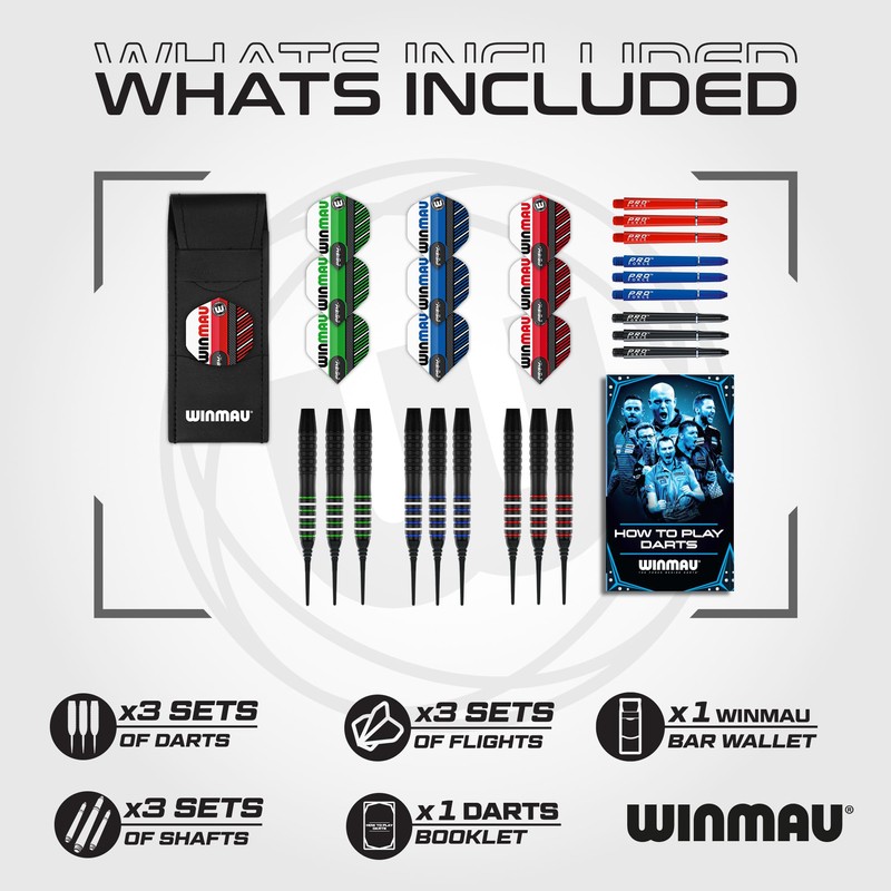 WINMAU Rookie Multi Softip (Plastic Tips) Brass Darts Set Single