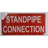 BUILDINGSIGNS.COM Standpipe Connection Sign (Aluminium Reflective, RED 6X12)-.REF24-1