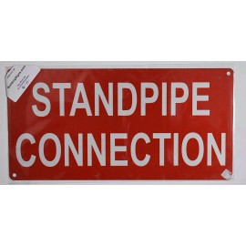 BUILDINGSIGNS.COM Standpipe Connection Sign (Aluminium Reflective, RED 6X12)-.REF24-1