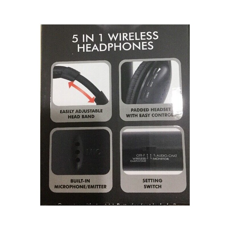 WIRELESS HEADPHONE TV 5 IN 1 FINE LIFE AUDIO FM