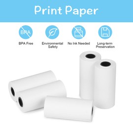 5 Rolls Printing Paper for Children's Camera, GuKKK White Thermal Paper, Photo Printer Paper, Instant Printing Thermal Paper, Refill Paper for Children's Camera (57 mm x 25 mm x 4 m / 2.24 inches x
