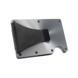 Neon Cat Aluminum RFID Blocking Card Wallet with Money Clip (Logo on Wallet, Dark Gray with Black Money Clip)