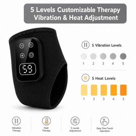 brenzo Wearable Foot & Ankle Massager with Heat & Vibration,Black