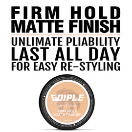Goiple Hair Styling Clay, Matte Finish Hair Paste for Men, Water Based Matte Texture, Clay Pomade Ideal for All Men's Hair Types 100g (3.5oz)
