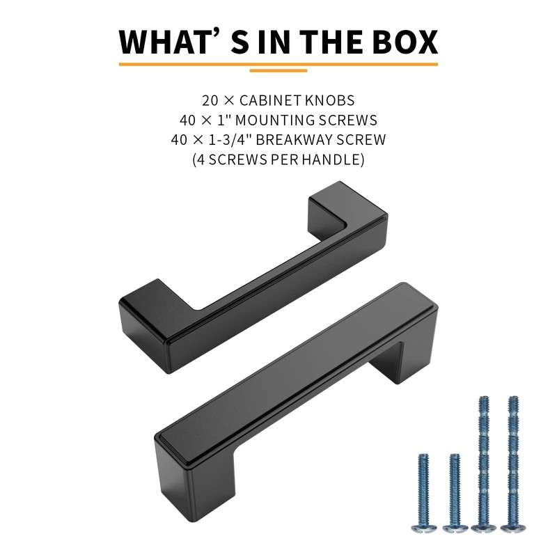 AOOTOCH 20 Pack 3 Inch Kitchen Cabinet Handles Matte Black