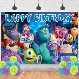 Karg Monster University Birthday Party Backdrop, Cartoon Monster University Birthday Party Decoration, 5ft x 3ft