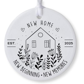 Home Ornament 2025, House Warming Ceramic Gift, New Beginning, Housewarming Presents for Women, Couple, Home Owners Gift Idea