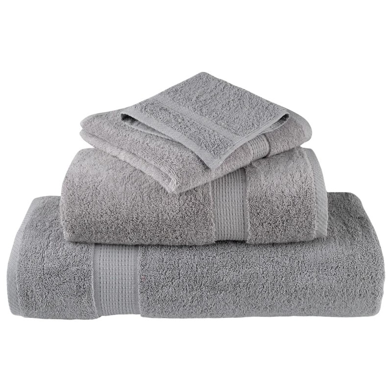 vidaXL - Hand Towels 2 pcs - Grey 100% Cotton