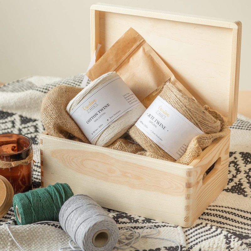 Creative Deco Large Wooden Box, 30 x 20 x 14