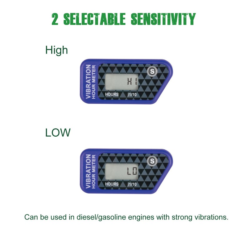 Yooreal Vibration Activated Hour Meter,Maintenance Intervals Reminder for Gas/Diesel Engine