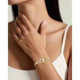 J&H DiaJuvelo Virgin Mary Bracelet for Women Catholic Trendy Cubic Zirconia Christian Dainty Charm Rhinestone Gold Jewelry Mujer Virgen de Guadalupe Pulseras Holy Gifts