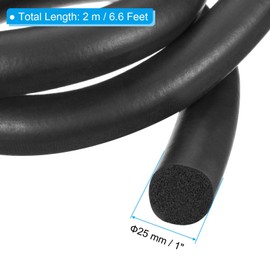 PATIKIL 63/64 Zoll x 6,6 Fuß Backer Rod, Schaumstoff-Seil Dichtungsmasse Riss Fugenfüller Rolle Dichtungsstreifen für Hausbau, Schwarz