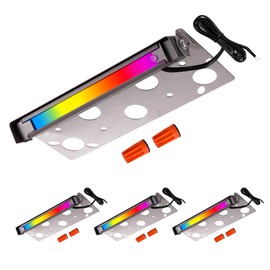 Varmtalys LED Hardscape Lights, RGBCW 12V AC/DC Low Voltage Step Lights Waterproof Color Changing, 5W 3CCT Rotating Outdoor Landscape Wired Push Button Garden Yard 4 Pack