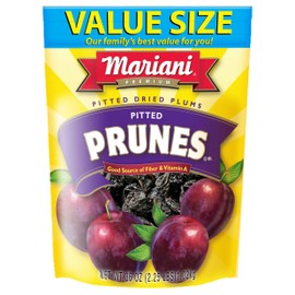 Mariani Pitted Prunes -36oz (Pack of 1) Sweet & Tender Superfruit, No Sugar Added, Good Source of Dietary Fiber, Gluten Free, Vegan, Fat Free, Cholesterol Free, Non-GMO, Resealable Bag