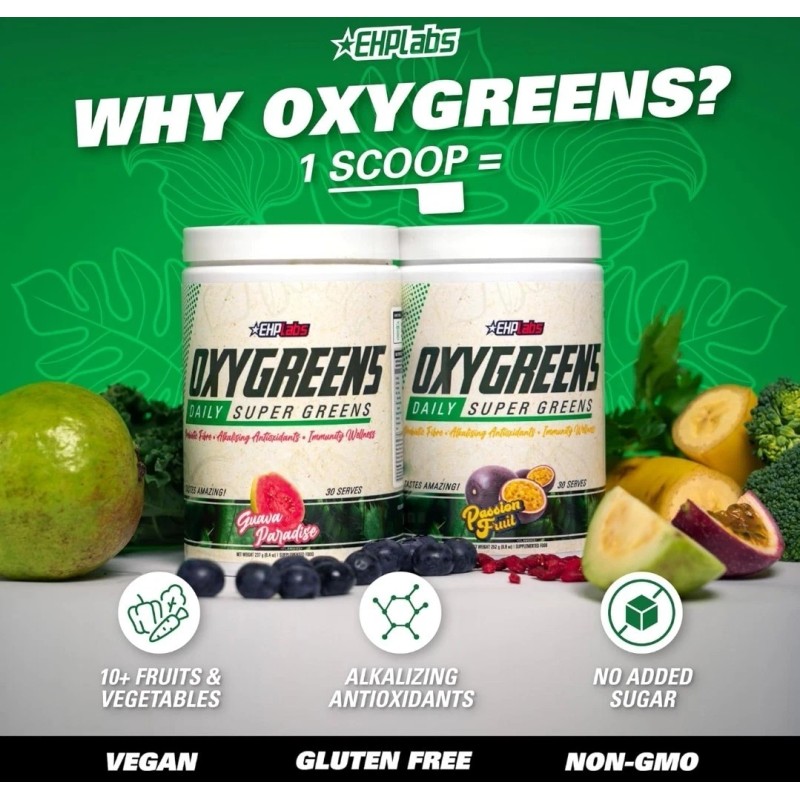 EHP Labs OxyGreens Daily Super Greens Powder, 30 Servings -