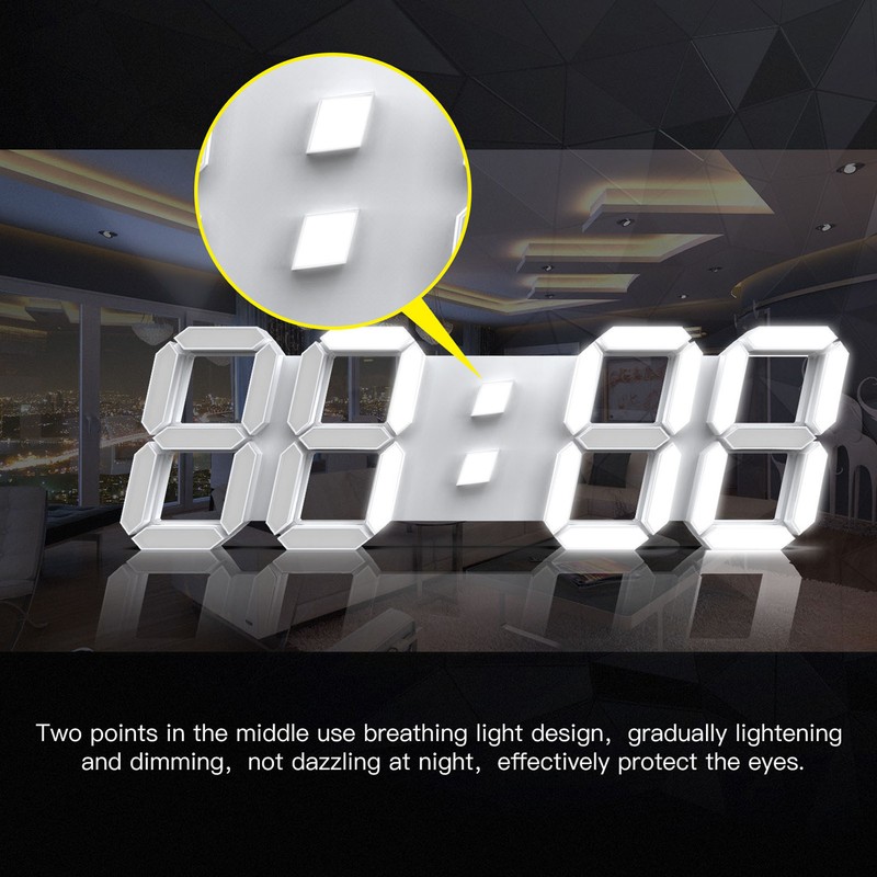 3D LED Wall Clock Brightness Adjustable Innovative 3D Table Wall