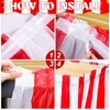 18 Pieces Table Skirt Red and White Striped Table Skirts