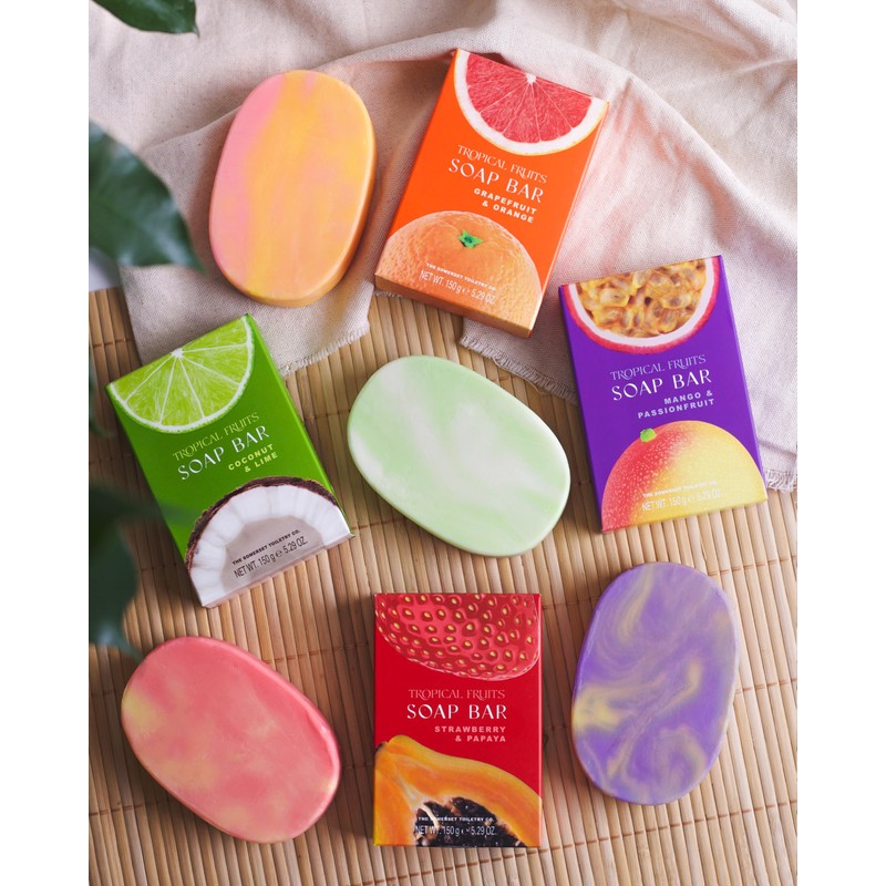 Tropical Fruits Strawberry and Papaya Glycerine Soap 150g