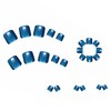 MERVF Press on Toenails for Women Blue Cat Eye Acrylic
