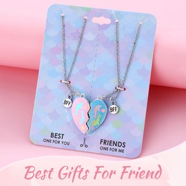 AFCJLTO Pack of 2 Love Necklaces BFF Necklaces Friendship Best Friends BFF Friendship Necklace Birthday Pendant Cute Magnetic Necklace for Best Girls as a Gift