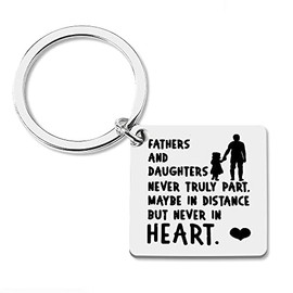 Dad Fathers Day Gift Keychain from Daughter Birthday Gifts for Daughter Dad Papa Christmas Xmas Gifts for Fathers Daddy Dads Engraved Keychain for Daughter