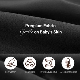 MISSWISDOM Baby Wraps Carrier - Soft Breathable Baby Carrier Newborn 7-35lbs, Adjustable Hands-Free Baby Sling for Newborns to Toddlers, Easy to Wear Newborn Carrier, Black+Brown