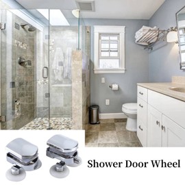 Yosoo 2 puertas correderas de ducha de 23 mm, ruedas dobles de aleación de zinc, rodillos, ruedas