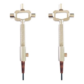 GERUI 2 Pieces Universal Construction Keys, Architect Keys, Construction Site Keys with Cylinder Gauge, Control Cabinet Key, Zinc Alloy