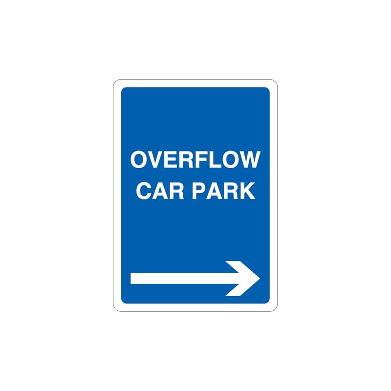 V Safety Overflow Car Park - Blue Arrow Right 210