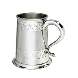 Wentworth Pewter Embossed Celtic Bands 1 Pint Pewter tankard, Birthday, Fathers Day, Wedding Gift