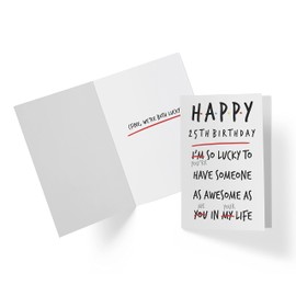 Karto Funny 25th Birthday Card for Men Women - Large 5.5x8.5 inch 25 Years Old Birthday Cards for Him Her - You Are Lucky