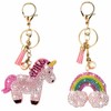 DESIAR 2 Pack Rainbow Pony Keychain - Shiny Cute Good